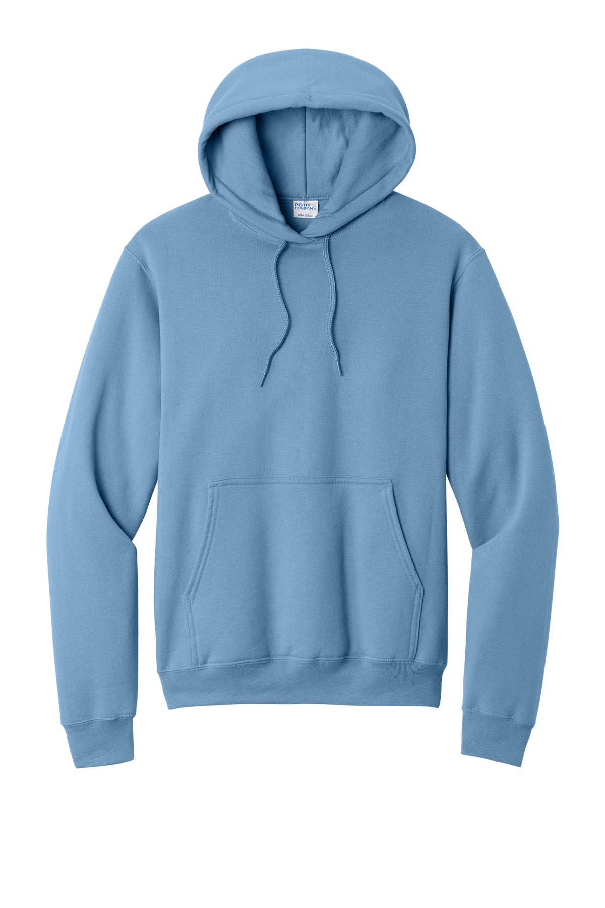 Front View of TundraBlu Port & Co Core Fleece Pullover Hooded Sweatshirt. PC78H plain
