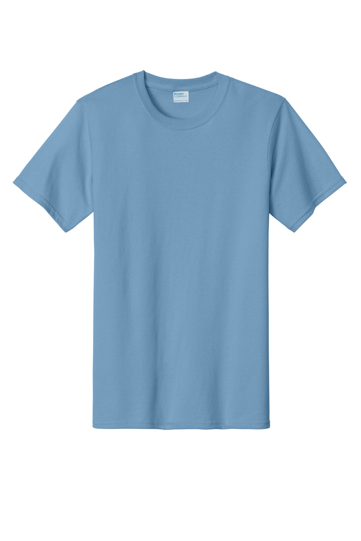 Front View of TundraBlu Port & Co Essential Tee. PC61 plain