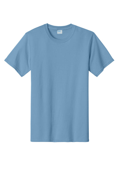 Front View of TundraBlu Port & Co Essential Tee. PC61 plain