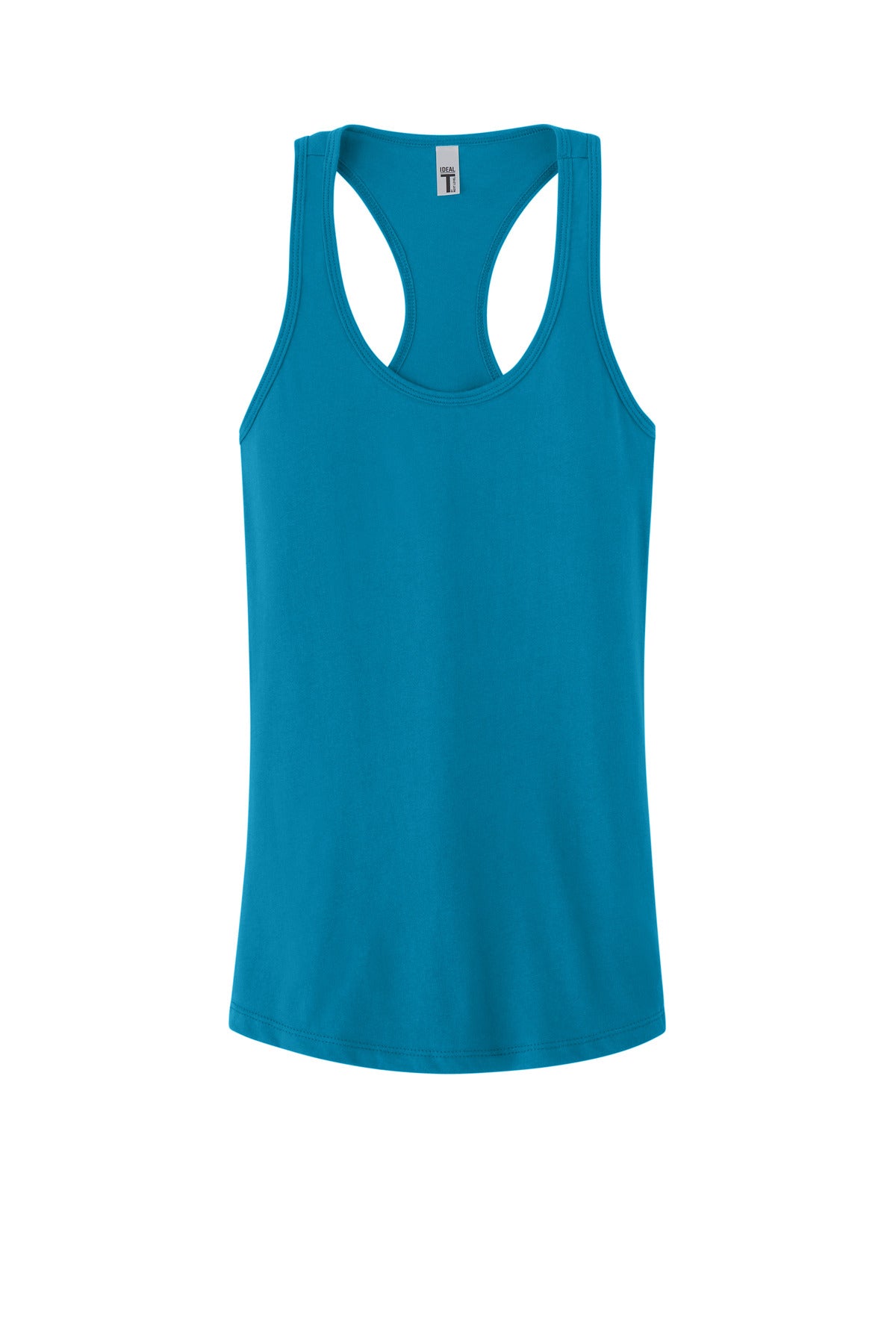 Front View of Turquoise Next Level Apparel Women's Ideal Racerback Tank NL1533 plain