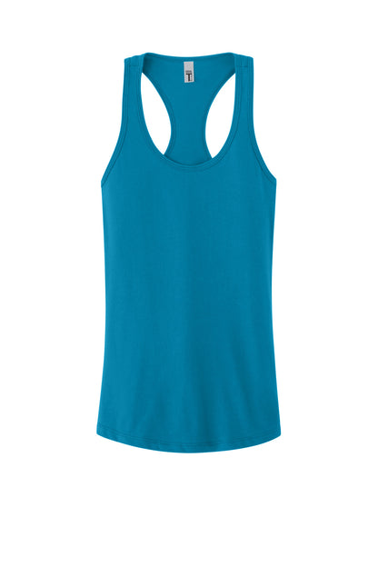 Front View of Turquoise Next Level Apparel Women's Ideal Racerback Tank NL1533 plain