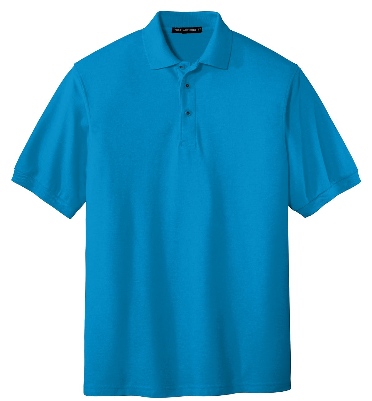 Front View of Turquoise Port Authority Extended Size Silk Touch Polo K500ES plain