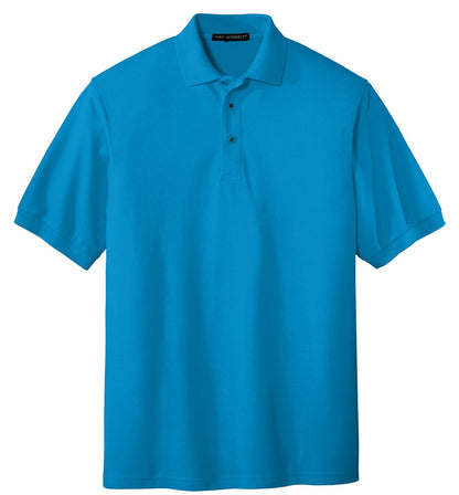 Front View of Turquoise Port Authority Extended Size Silk Touch Polo K500ES plain