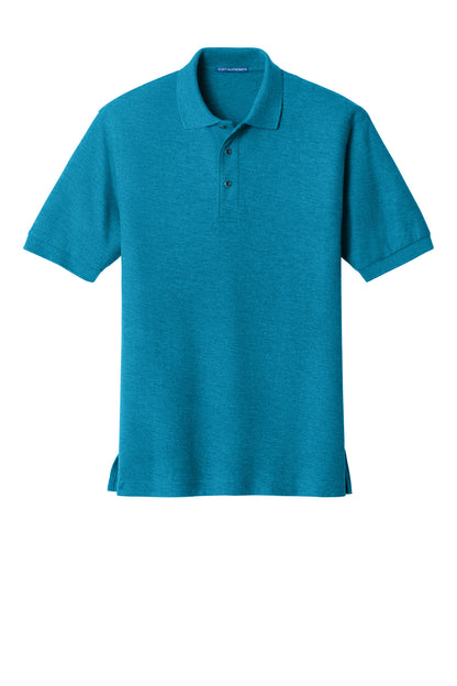 Front View of Turquoise Port Authority Silk Touch Polo K500 plain