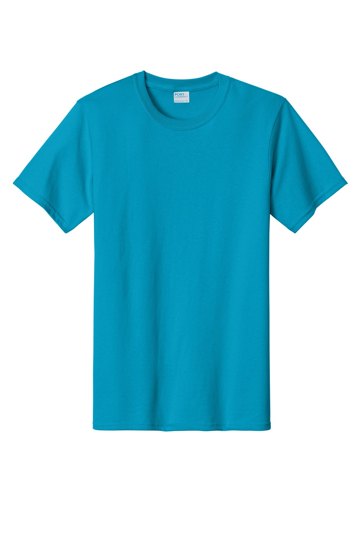 Front View of Turquoise Port & Co Essential Tee. PC61 plain