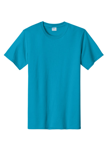 Front View of Turquoise Port & Co Essential Tee. PC61 plain