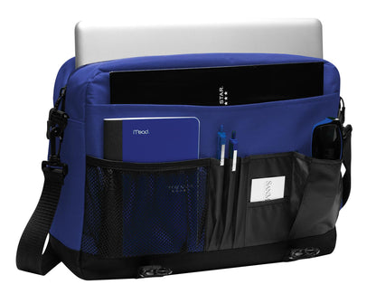 Front View of Twilight Blue Port Authority Messenger Briefcase. BG304 plain