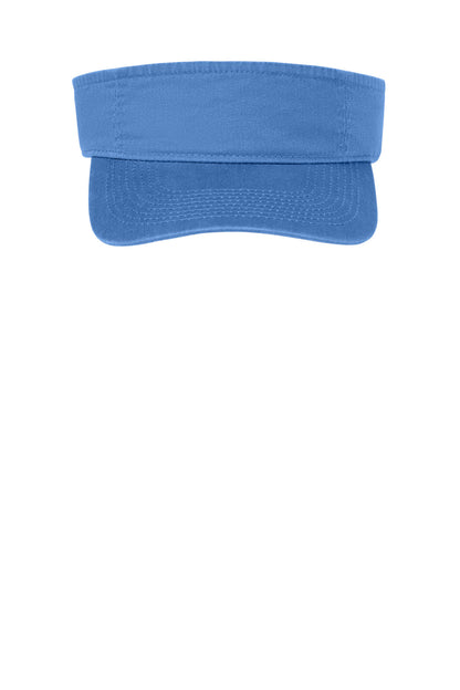 Front View of Ultramarine Bl Port Authority Fashion Visor. CP45 plain