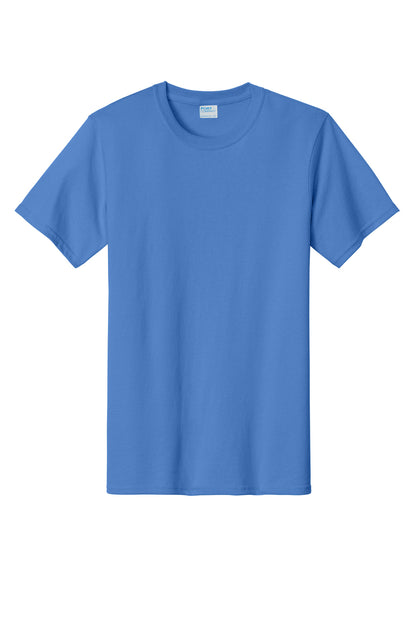 Front View of Ultramarine Port & Co Essential Tee. PC61 plain