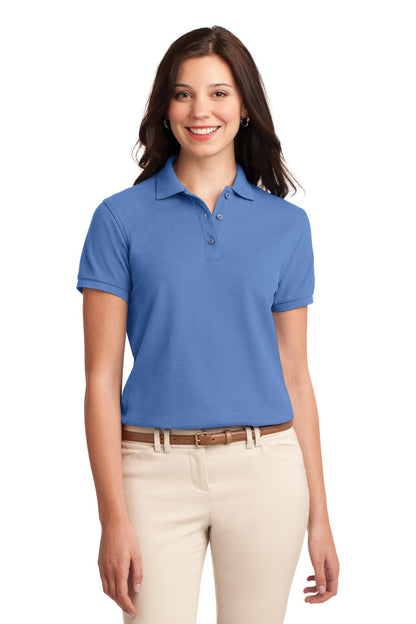 Front View of Ultramarn Blue Port Authority Women's Silk Touch Polo. L500 plain