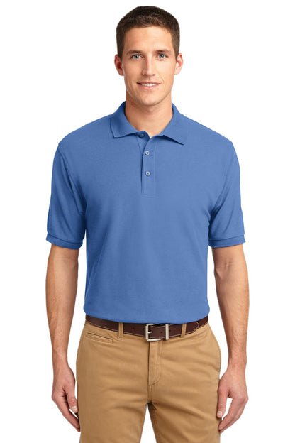 Front View of Ultramrne Blue Port Authority Silk Touch Polo K500 plain