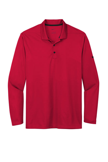 Front View of UniRed Nike Dri-FIT Micro Pique 2.0 Long Sleeve Polo NKDC2104 plain
