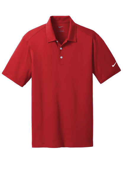 Front View of University Red Nike Dri-FIT Vertical Mesh Polo. 637167 plain