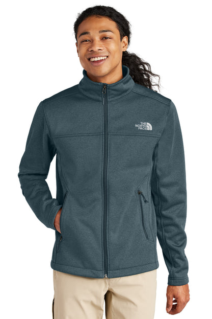 Front View of UrbNvyHt The North Face Chest Logo Ridgewall Soft Shell Jacket NF0A88D5 plain
