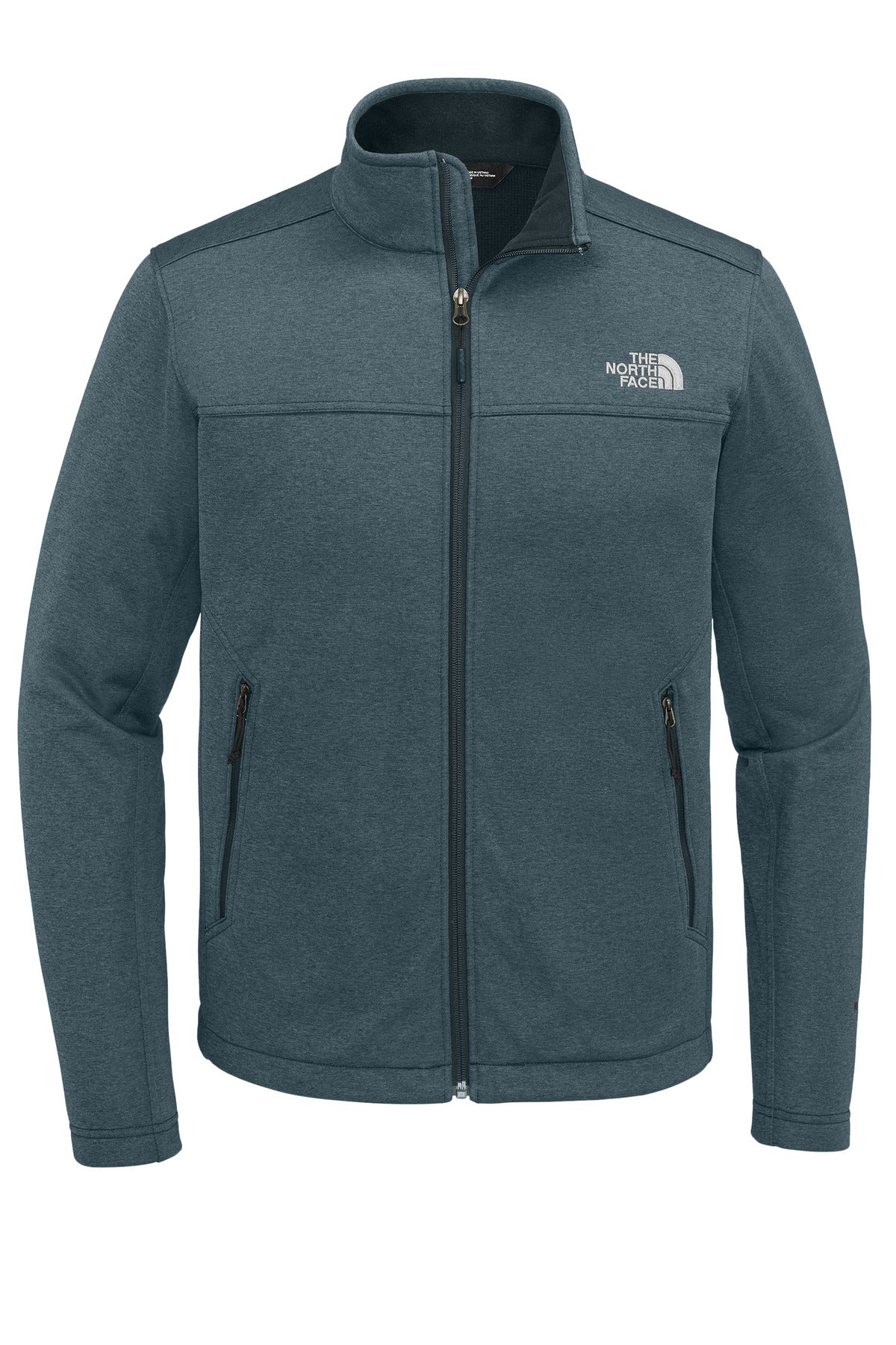 Front View of UrbNvyHt The North Face Chest Logo Ridgewall Soft Shell Jacket NF0A88D5 plain