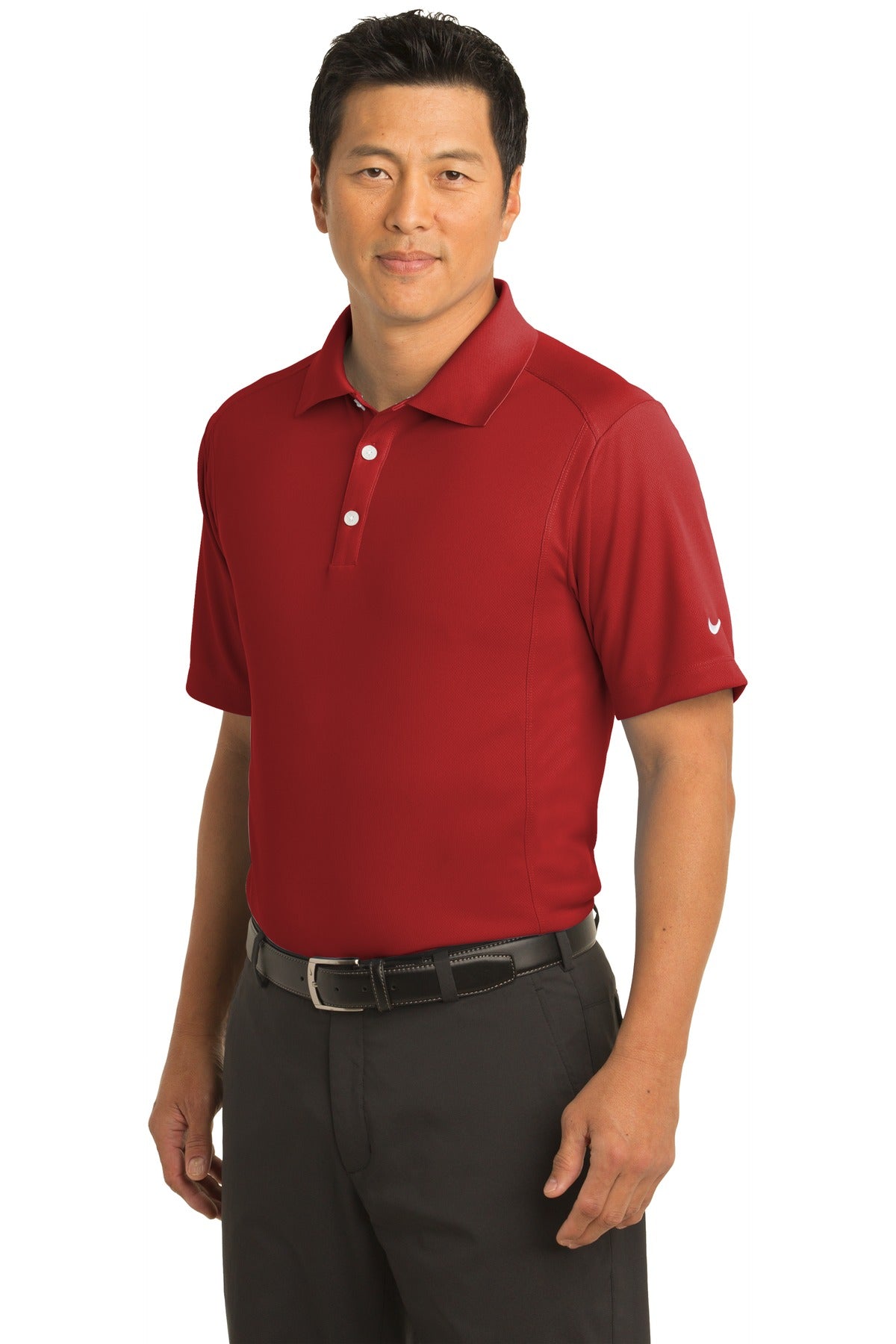 Front View of Varsity Red Nike Dri-FIT Classic Polo. 267020 plain