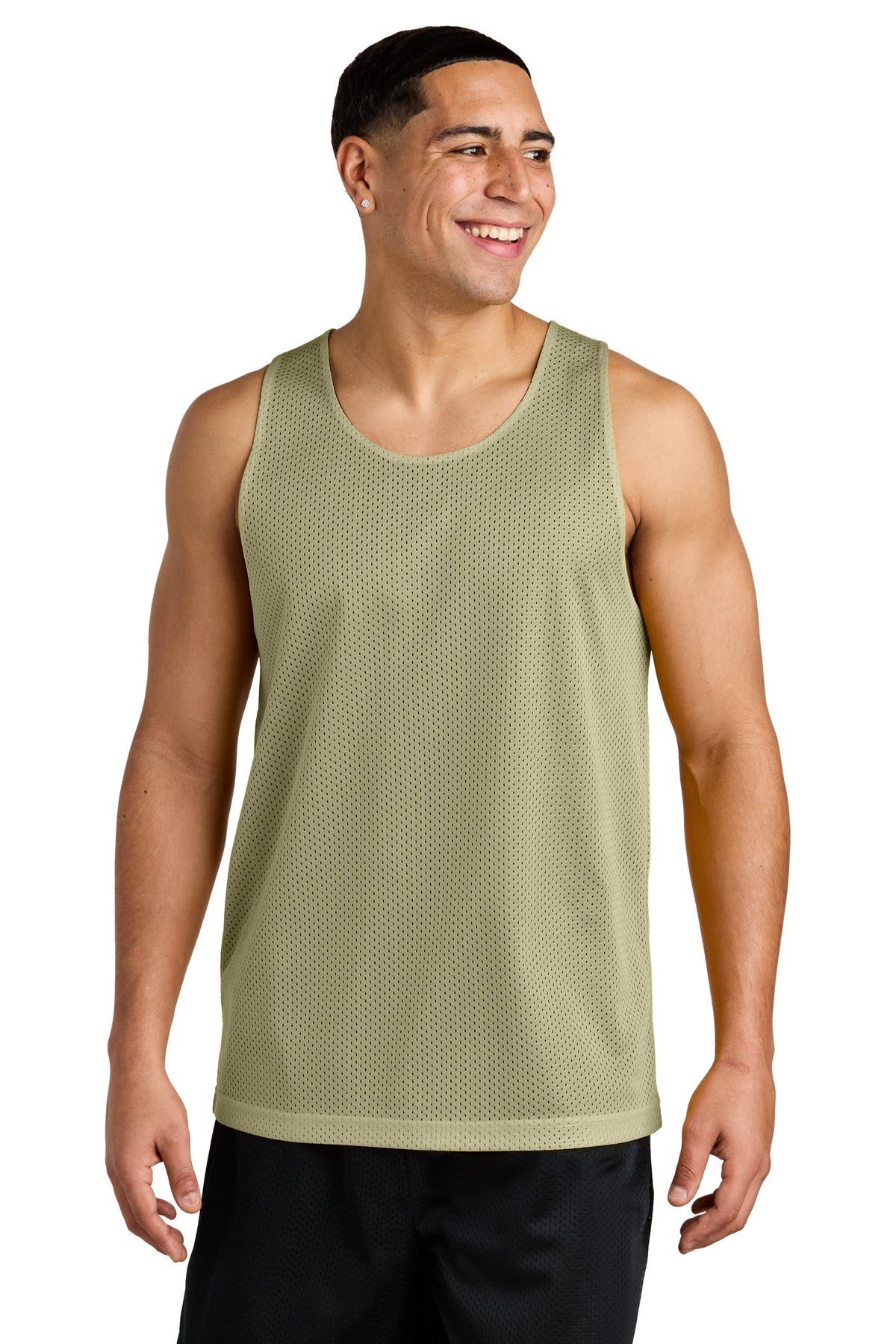 Front View of VgsGld/Blk Sport-Tek PosiCharge Reversible Mesh Tank ST5000 plain
