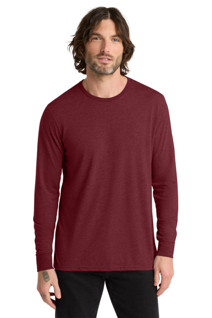 Front View of Vino Red Allmade Unisex Tri-Blend Long Sleeve Tee AL6004 plain