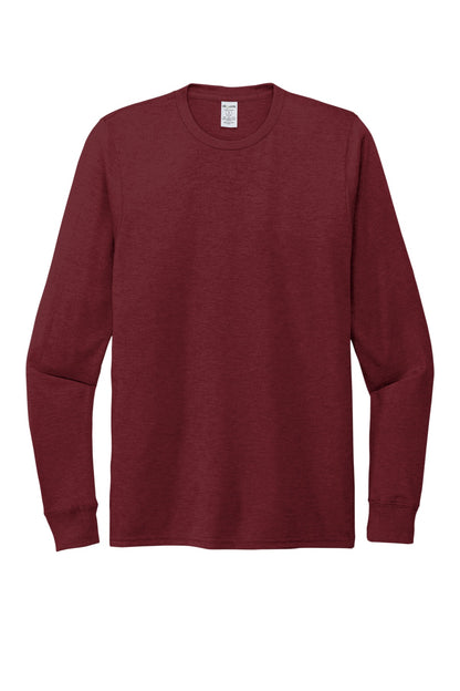 Front View of Vino Red Allmade Unisex Tri-Blend Long Sleeve Tee AL6004 plain