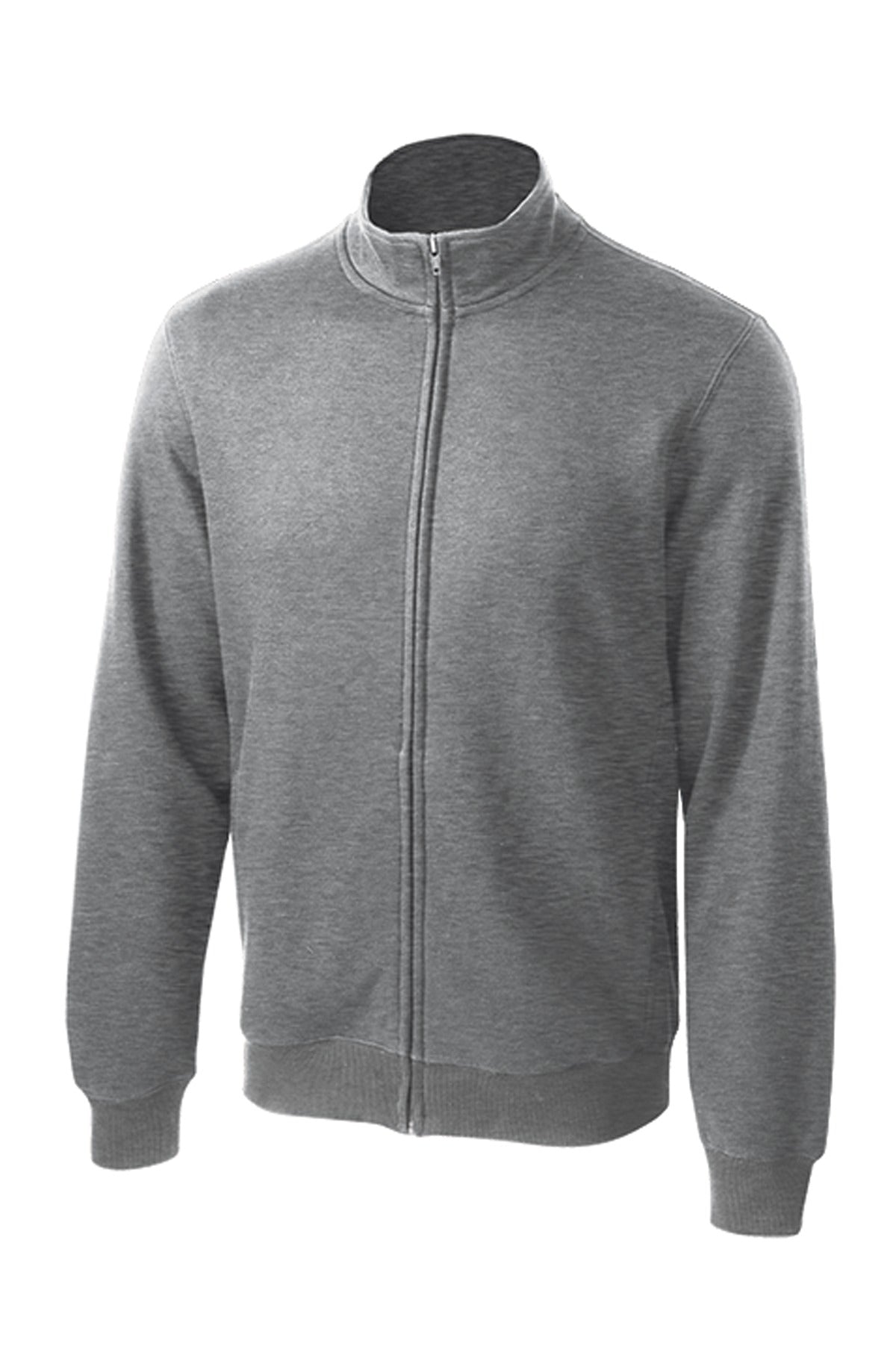 Front View of Vintage Hthr Sport-Tek Full-Zip Sweatshirt. ST259 plain