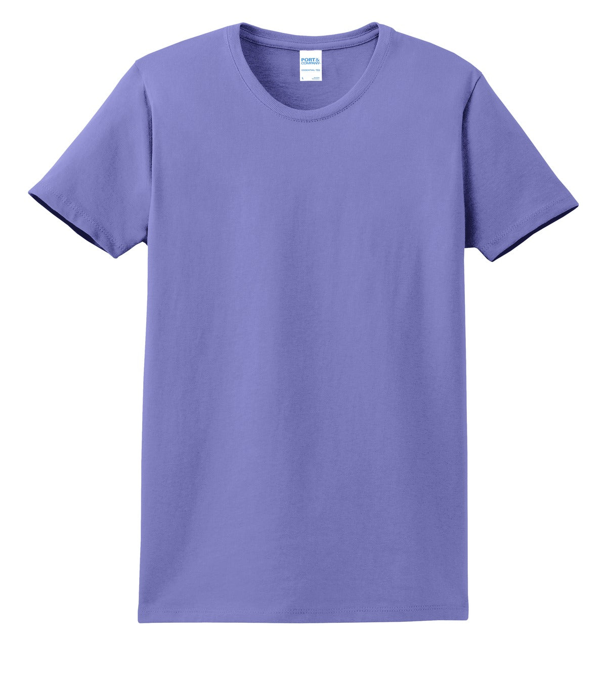 Front View of Violet Port & Co Women's Essential Tee. LPC61 plain