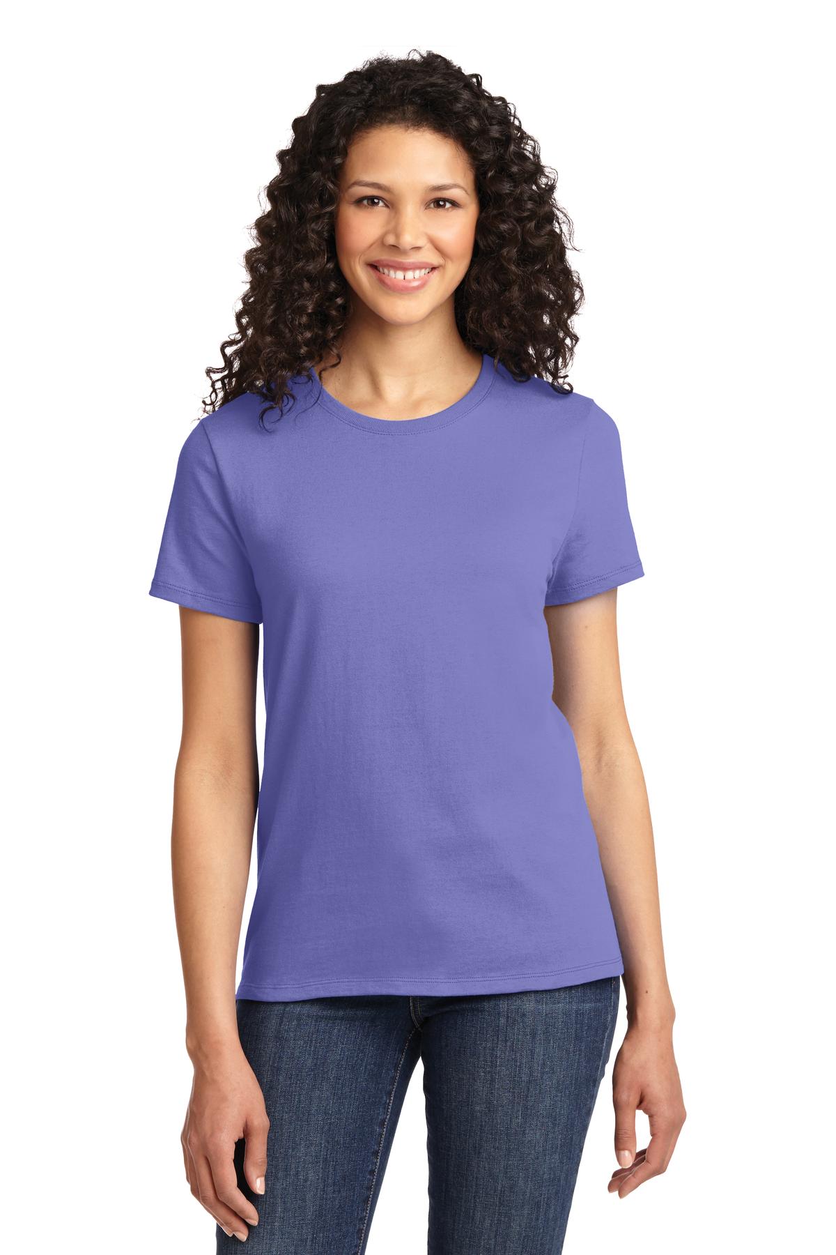Front View of Violet Port & Co Women's Essential Tee. LPC61 plain