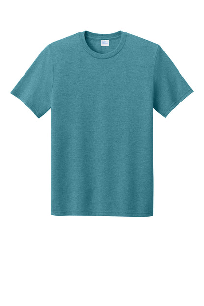 Front View of VivdTealHr Port & Co Tri-Blend Tee. PC330 plain