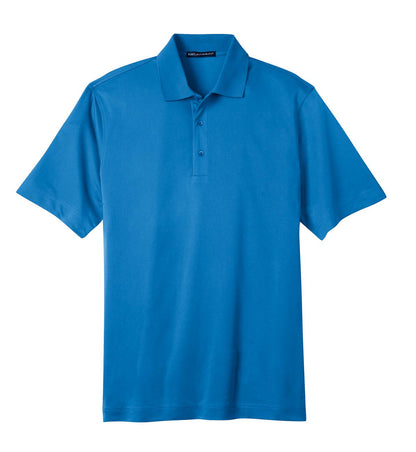 Front View of Vivid Blue Port Authority Tech Pique Polo. K527 plain