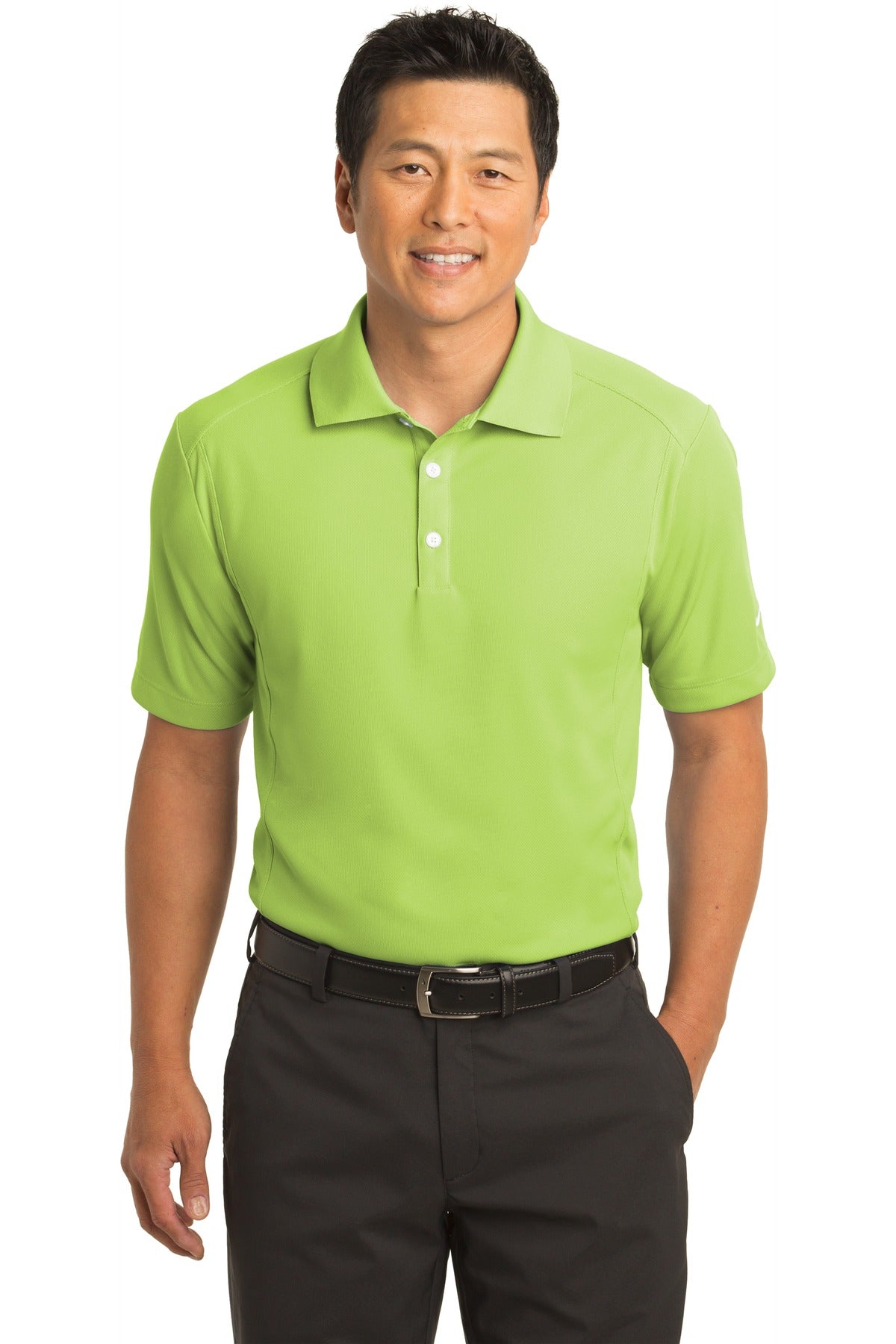 Front View of Vivid Green Nike Dri-FIT Classic Polo. 267020 plain