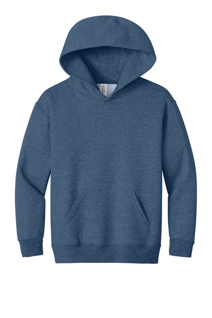 Front View of VtgHtrBl Jerzees - Youth NuBlend Pullover Hooded Sweatshirt. 996Y plain