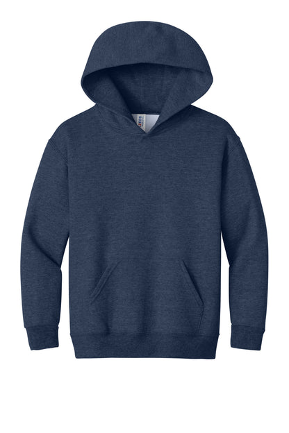 Front View of VtgHtrNavy Jerzees - Youth NuBlend Pullover Hooded Sweatshirt. 996Y plain
