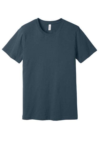Front View of VtgNavy BELLA+CANVAS Unisex Jersey Short Sleeve Tee. BC3001 plain