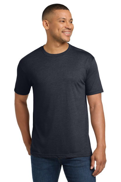 Front View of VtgNavy Next Level Apparel Adult Tri-Blend Tee. NL6010 plain