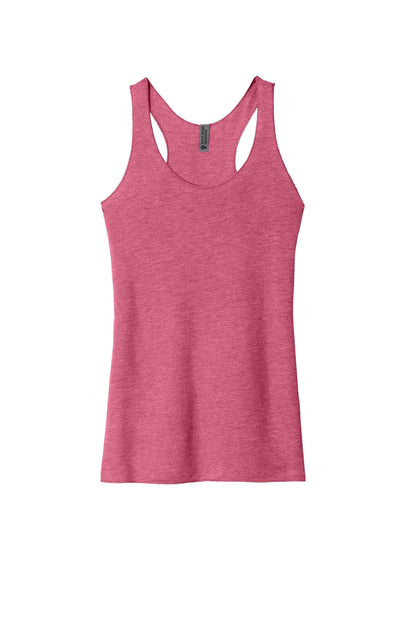 Front View of VtgPink Next Level Apparel Women's Tri-Blend Racerback Tank. NL6733 plain