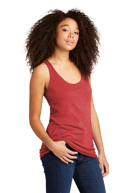 Front View of VtgRed Next Level Apparel Women's Tri-Blend Racerback Tank. NL6733 plain