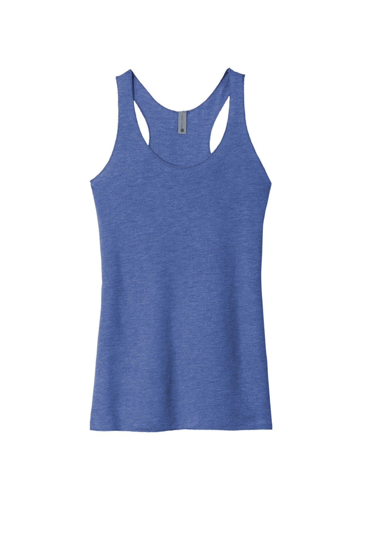 Front View of VtgRoyal Next Level Apparel Women's Tri-Blend Racerback Tank. NL6733 plain