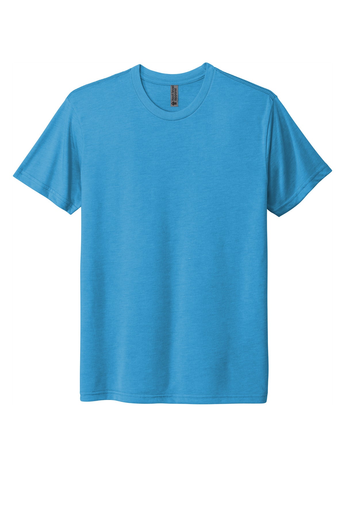 Front View of VtgTurq Next Level Apparel Adult Tri-Blend Tee. NL6010 plain