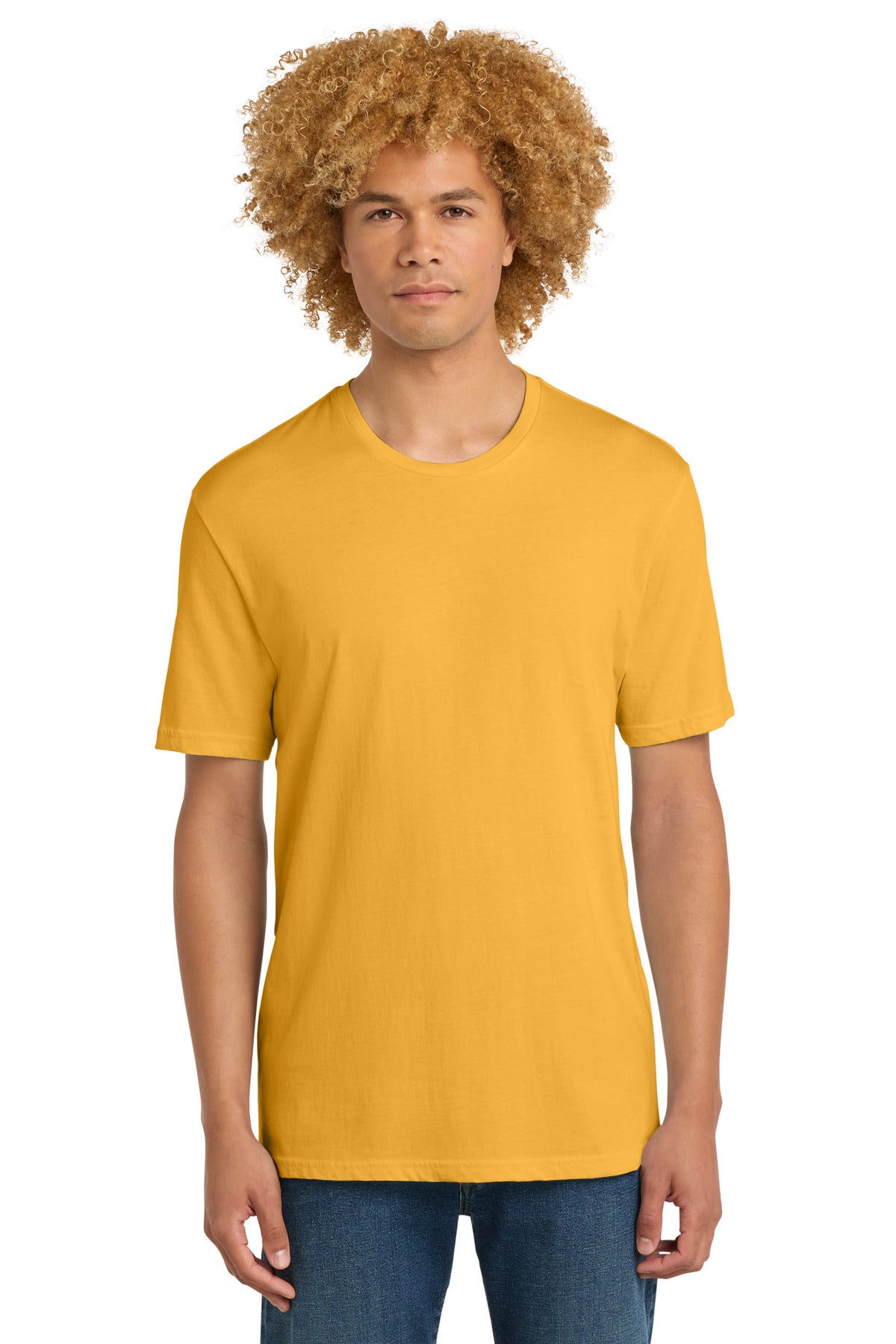 Front View of WarmGold District Perfect Weight Tee. DT104 plain