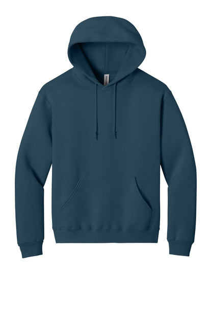 Front View of WashedNavy Jerzees Rugged Unisex Hooded Sweatshirt H12M plain