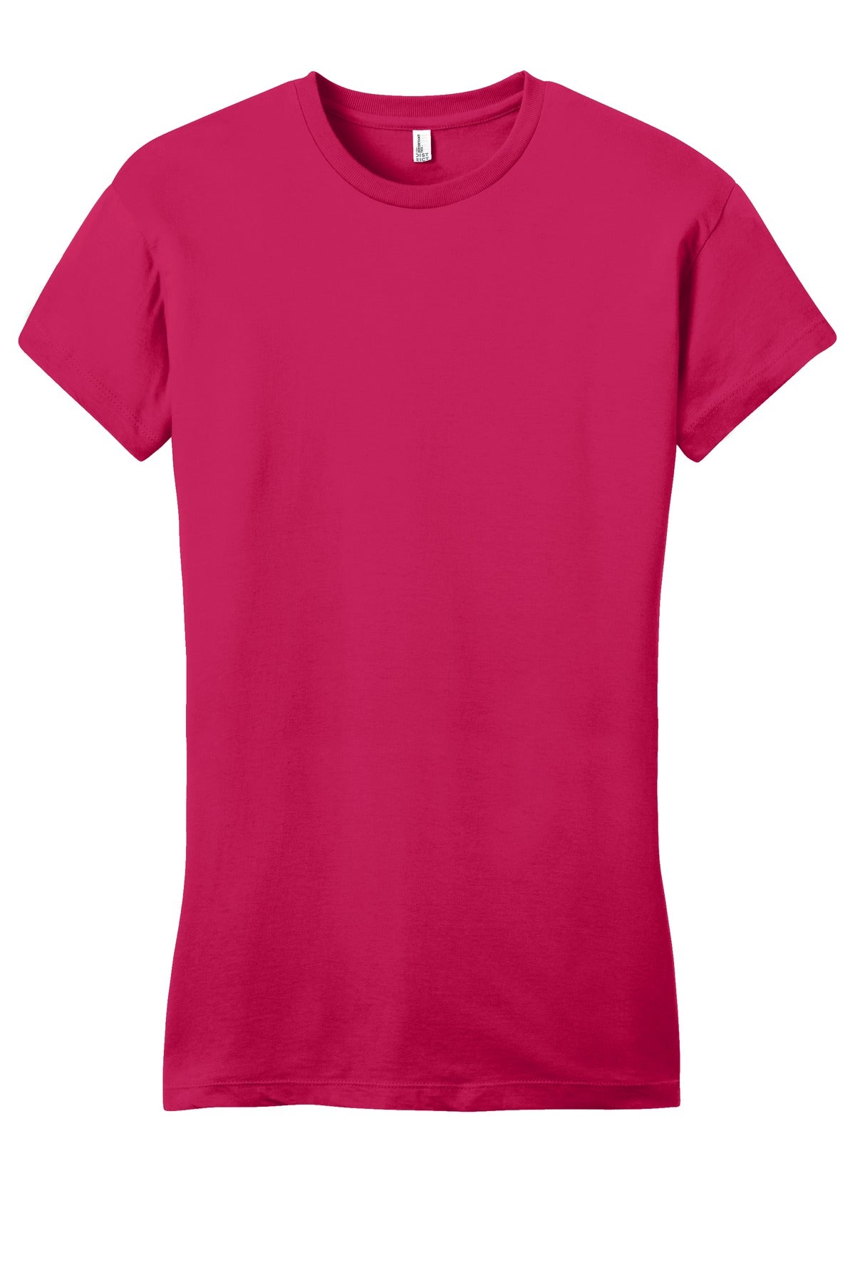 Front View of Watermelon District Women's Fitted Very Important Tee . DT6001 plain