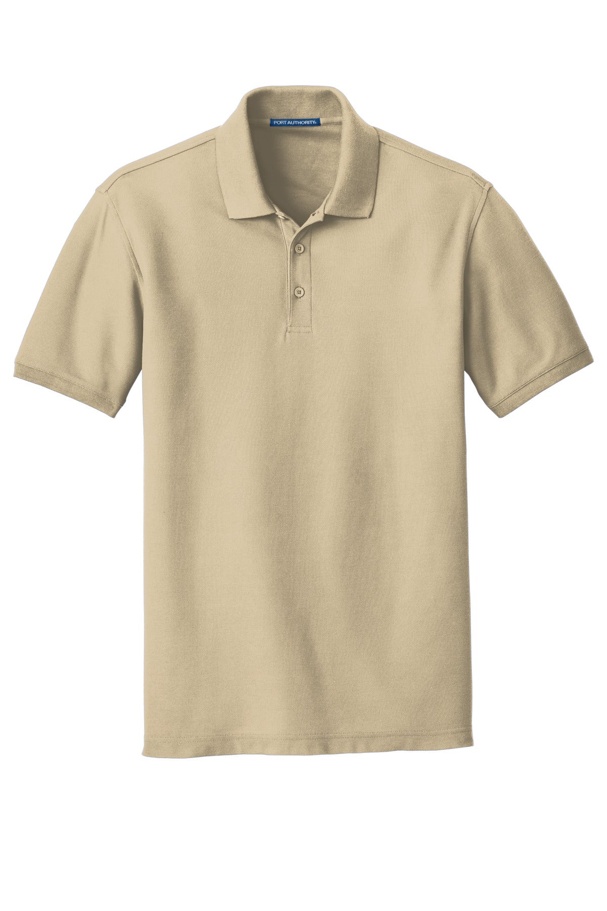 Front View of Wheat Port Authority Core Classic Pique Polo. K100 plain