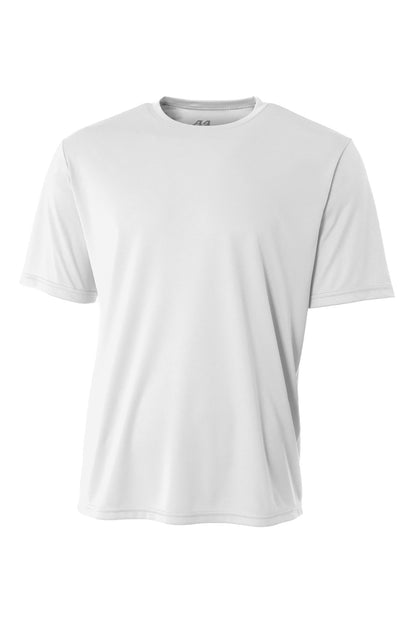 Front View of White A4 Cooling Performance Short Sleeve Tee A4N3142 plain