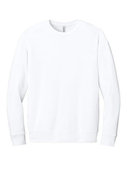 Front View of White BELLA+CANVAS Unisex Sponge Fleece Drop Shoulder Sweatshirt. BC3945 plain