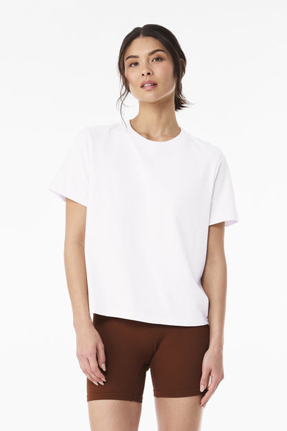 Front View of White BELLA+CANVAS Women's 6-Ounce Heavyweight Tee BC6110 plain