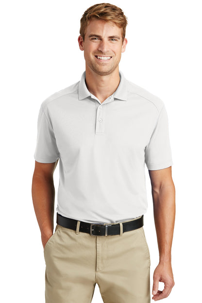 Front View of White CornerStone Select Lightweight Snag-Proof Polo. CS418 plain