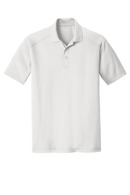 Front View of White CornerStone Select Lightweight Snag-Proof Polo. CS418 plain