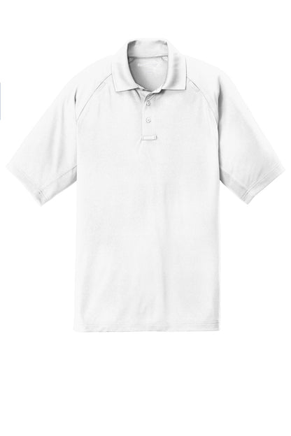 Front View of White CornerStone Select Lightweight Snag-Proof Tactical Polo. CS420 plain