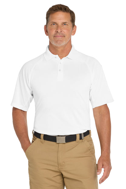 Front View of White CornerStone - Select Snag-Proof Tactical Polo. CS410 plain
