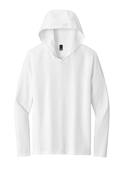 Front View of White District Perfect Tri Long Sleeve Hoodie. DM139 plain