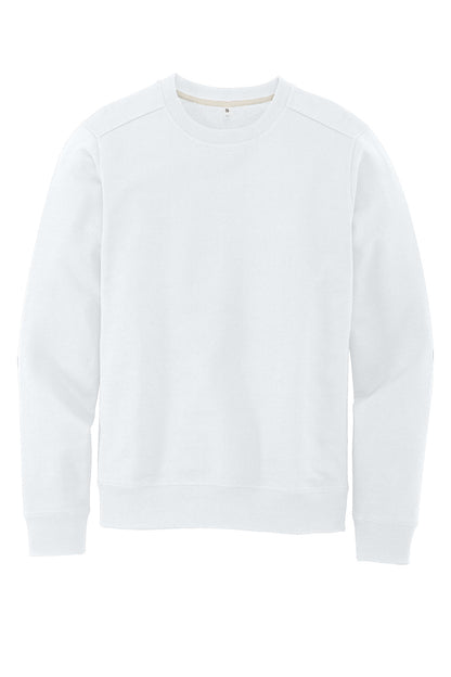 Front View of White District Re-Fleece Crew DT8104 plain